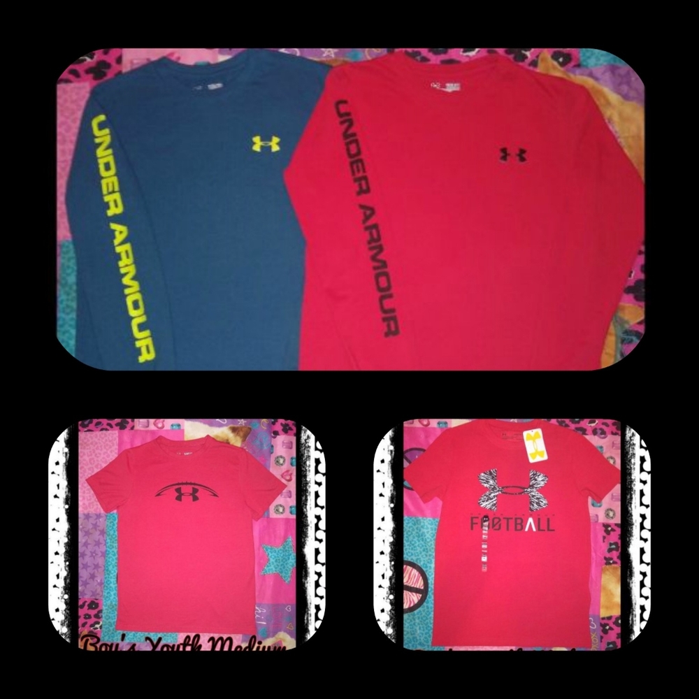 Lot of 4 MEDIUM YOUTH BOY'S UA SHIRTS